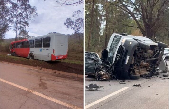 Homem furta ônibus em Betim e provoca acidente com um morto na BR-040, em Nova Lima