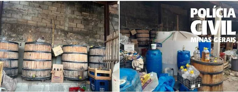 PCMG localiza fábrica clandestina de bebidas alcoólicas em Sabará