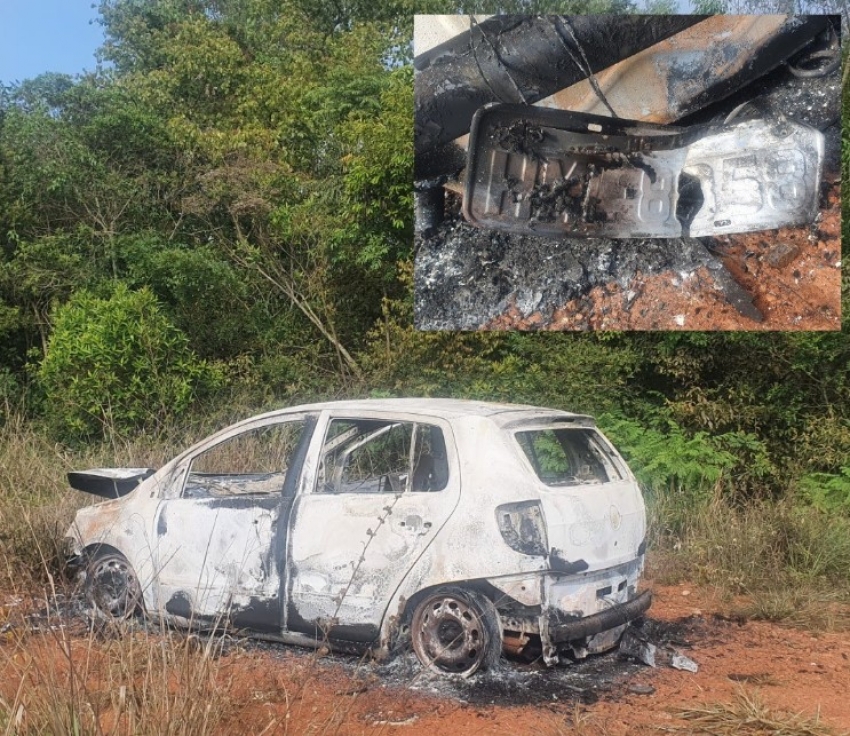 Corpo e carro de aplicativo são encontrados carbonizados em Itatiaiuçu