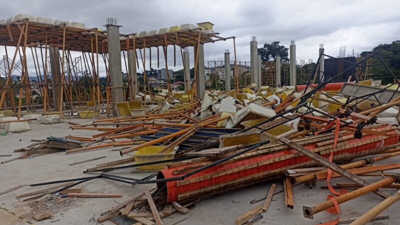 Três pessoas ficam feridas em desabamento de lage em obra no Boulevard Lago Sul