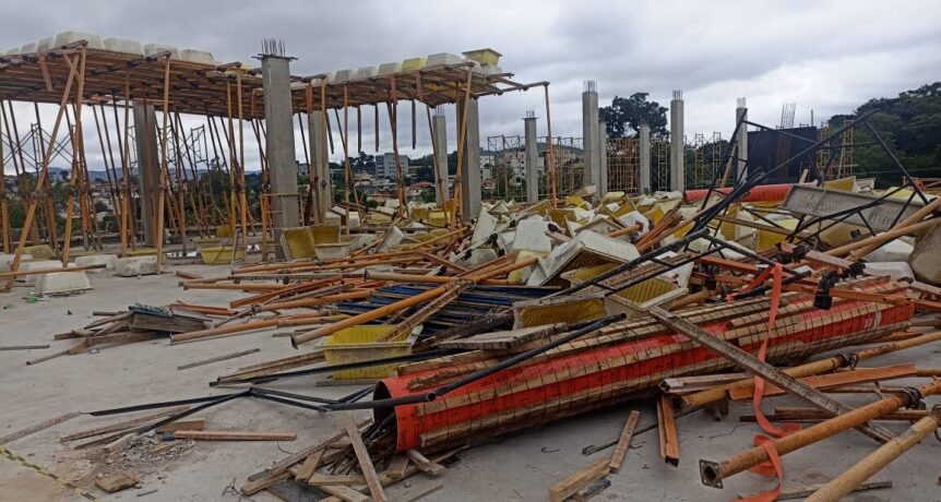 Três pessoas ficam feridas em desabamento de lage em obra no Boulevard Lago Sul